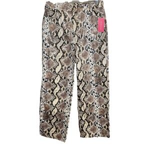 Shoedazzle Pants Women's Large Faux Snake Skin Brown White Black New Party Club